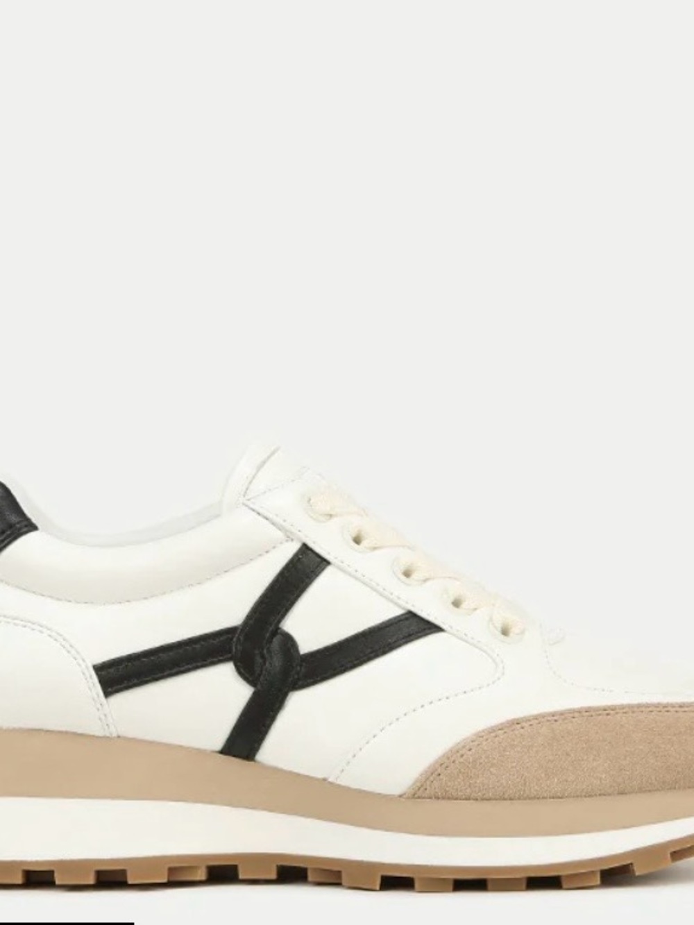 Veronica Beard White, Black & Tan Women's Platform Athletic Sneakers